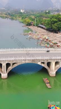 广西桂林遇龙桥竖屏航拍